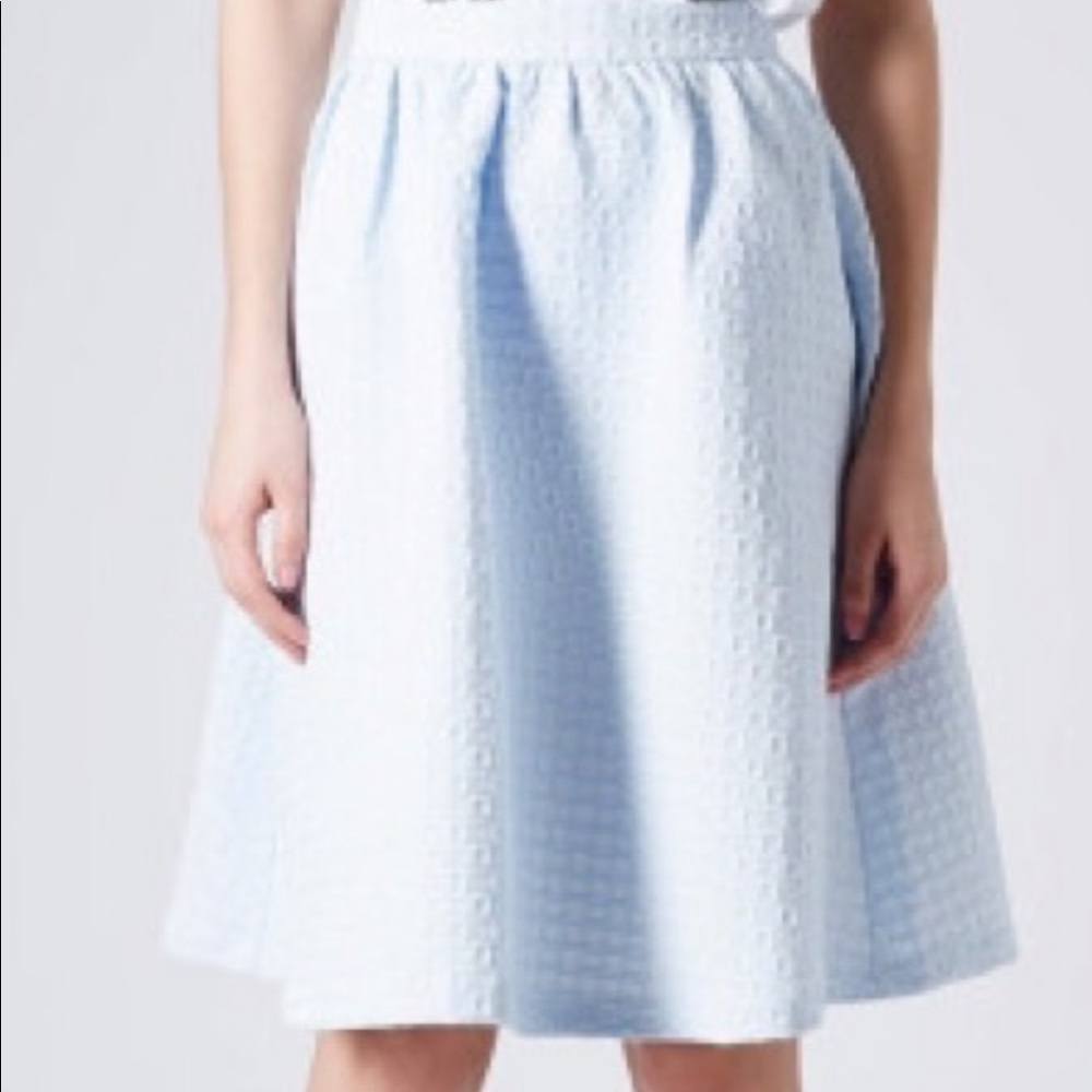 Textured baby blue Topshop skirt